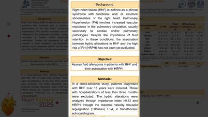 Risk of pulmonary hypertension in right heart failure and hydric alterations: a cross-sectional study. 