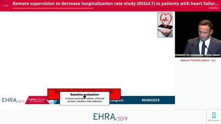 Remote supervision to decrease hospitalization rate study (RESULT) in patients with heart failure and implanted cardioverter-defibrillator or cardiac resynchronization therapy.
