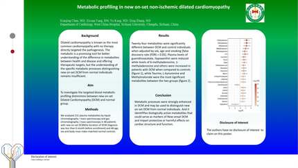 Metabolic profiling in new on-set non-ischemic dilated cardiomyopathy
