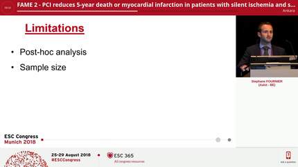 FAME 2 - PCI reduces 5-year death or myocardial infarction in  patients with silent ischemia and stable coronary artery disease 