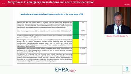 Arrhythmias in emergency presentations and acute revascularisation 