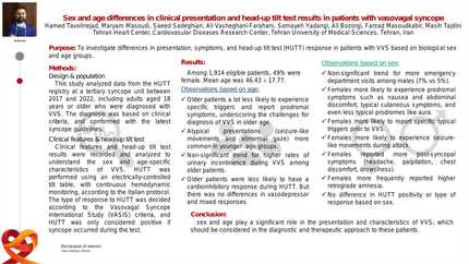 Sex and age differences in clinical presentation and head-up tilt test results in patients with vasovagal syncope