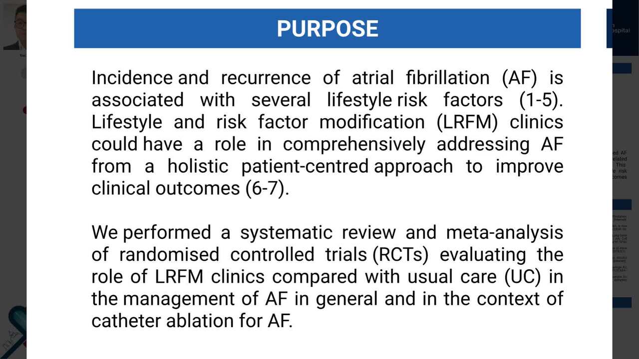Role of lifestyle and risk factor modification clinic in patients with atrial fibrillation: a systematic review and meta-analysis of randomised controlled trials