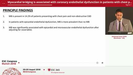 Myocardial bridging is associated with coronary endothelial dysfunction in patients with chest pain and non-obstructive coronary artery disease