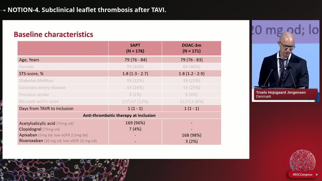 NOTION-4. Subclinical leaflet thrombosis after TAVI.