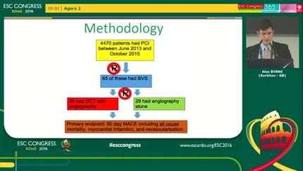 OCT versus angiography for post insertion assessment of everolimus-eluting bioresorbale vascular scaffolds and the prevention of major adverse cardiovascular events.