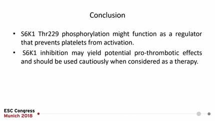 Pharmacological inhibition of S6K1 facilitates platelet activation by enhancing Akt phosphorylation 