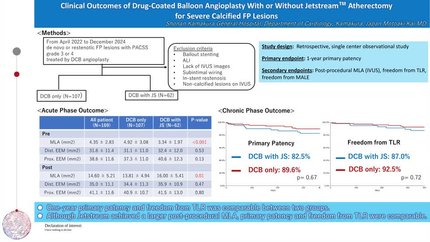 Clinical outcomes of drug-coated balloon angioplasty with or without Jetstream atherectomy for severely calcified femoropopliteal lesions: a Japanese real-world study