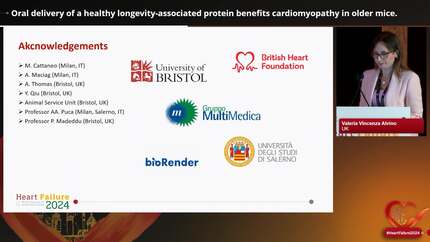 Oral delivery of a healthy longevity-associated protein benefits cardiomyopathy in older mice.