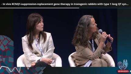 In vivo KCNQ1-suppression-replacement gene therapy in transgenic rabbits with type 1 long QT syndrome 