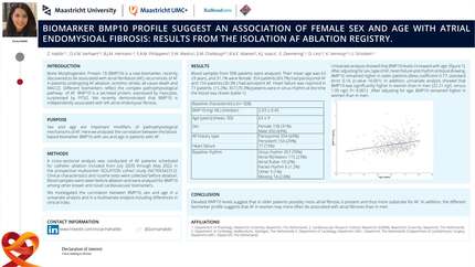Biomarker BMP10 profiles suggest an association of female and age with atrial endomysial fibrosis: Results from the ISOLATION AF ablation registry