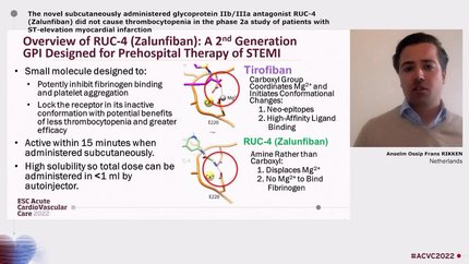 The novel subcutaneously administered glycoprotein IIb/IIIa antagonist RUC-4 (Zalunfiban) did not cause thrombocytopenia in the phase 2a study of patients with ST-elevation myocardial infarction