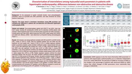 Characterisation of interrelations among myocardial work parameters in patients with hypertrophic cardiomyopathy: differences between non-obstructive and obstructive disease