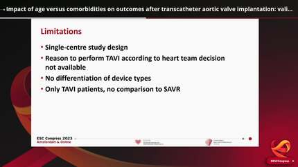 Impact of age versus comorbidities on outcomes after transcatheter aortic valve implantation: validating the guideline-recommended age cut-off
