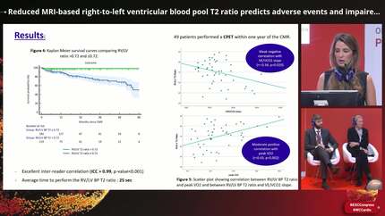 Reduced MRI-based right-to-left ventricular blood pool T2 ratio predicts adverse events and  impaired cardiopulmonary function in heart failure patients