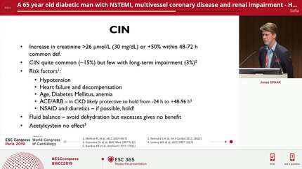 A 65 year old diabetic man with NSTEMI, multivessel coronary disease and renal impairment - How I did treat