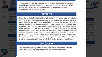 Safety and efficacy of the use of intravenous flecainide in the context of an aggressive rhythm control strategy in patients with atrial fibrillation in the emergency department (HEROMEDICUS study)