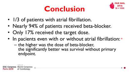 Effect of beta-blocker dose on the prognosis in chronic heart failure patients depending on the presence of atrial fibrillation. Data from FAR NHL (FARmacology and NeuroHumoraL activation) registry.