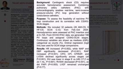 Novel semi-invasive pressure-volume loop analysis for hemodynamic assessment and risk stratification across SCAI stages in cardiogenic shock