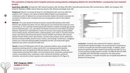The association of obesity and in-hospital outcomes among patients undergoing ablation for atrial fibrillation: a propensity-score matched analysis