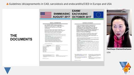 Guideline (dis)agreements on CAD, sarcoidosis and endocarditis/CIED in Europe and USA