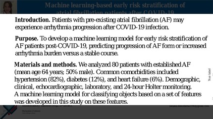 Machine learning model for early risk stratification of atrial fibrillation patients post-COVID-19
