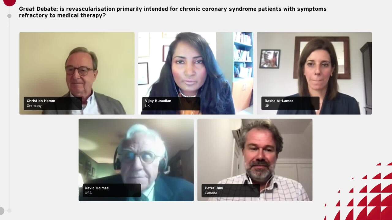Great Debate: is revascularisation primarily intended for chronic coronary syndrome patients with symptoms refractory to medical therapy? – discussion.