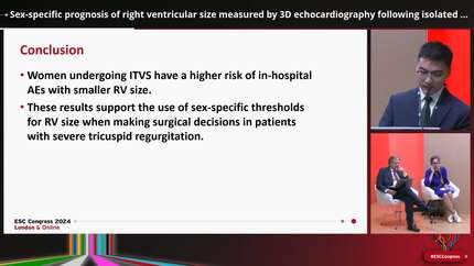 Sex-specific prognosis of right ventricular size measured by 3D echocardiography following isolated tricuspid valve surgery