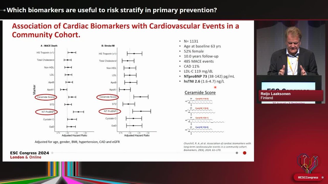 ESC 365 - Which biomarkers are useful to risk stratify in primary ...