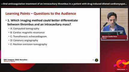 Oral anticoagulation treatment of an intracavitary thrombus in a patient with drug-induced dilated cardiomyopathy.