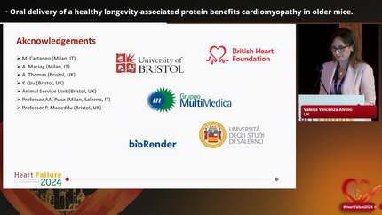 Oral delivery of a healthy longevity-associated protein benefits cardiomyopathy in older mice.