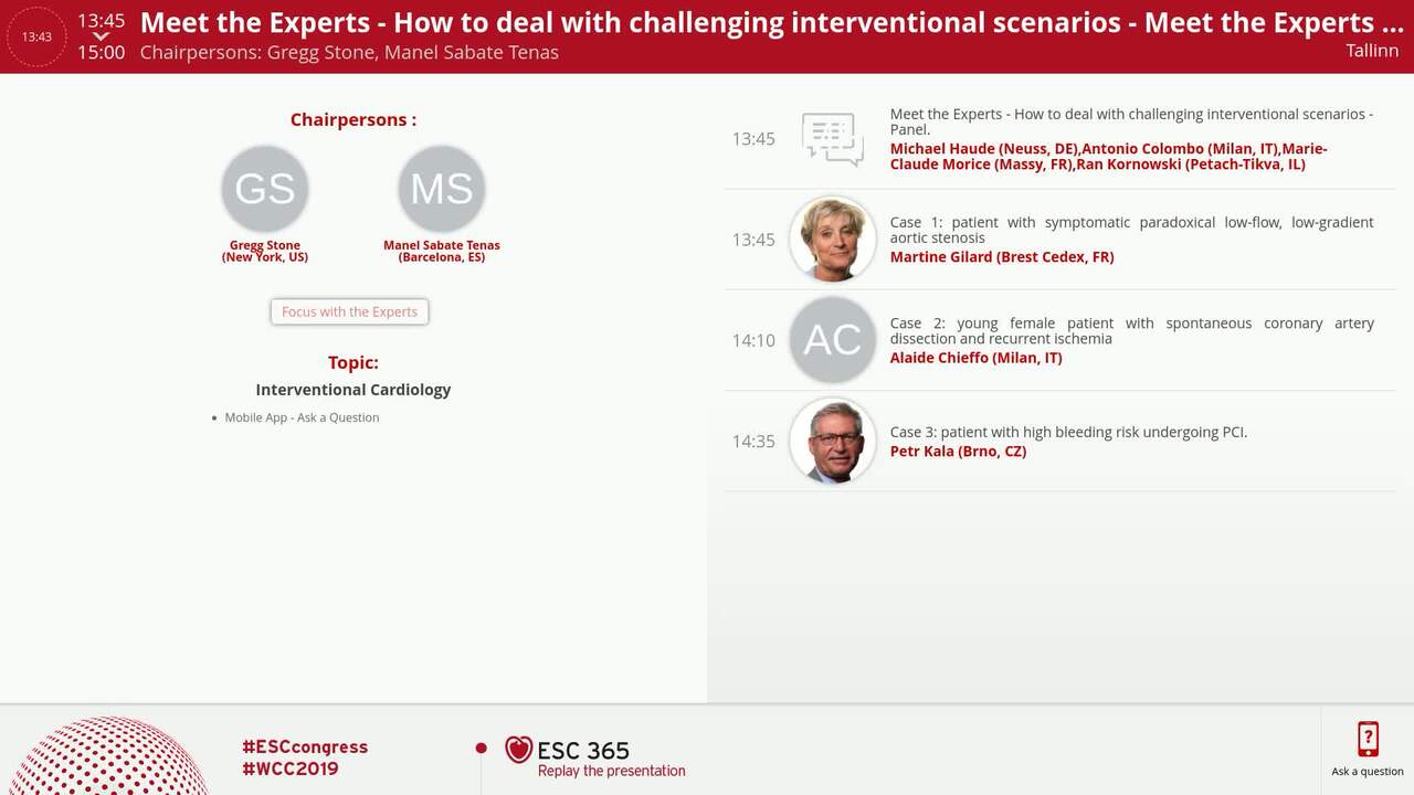 Meet the Experts - How to deal with challenging interventional scenarios - Panel.