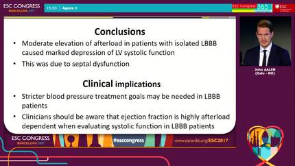 Patients with left bundle branch block are hypersensitive to afterload: moderate elevation of systolic pressure caused marked depression of left ventricular function