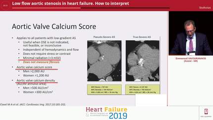 Low flow aortic stenosis in heart failure. How to interpret