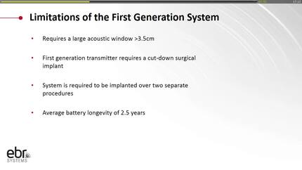 EBR Systems - Second generation wireless pacemaker.