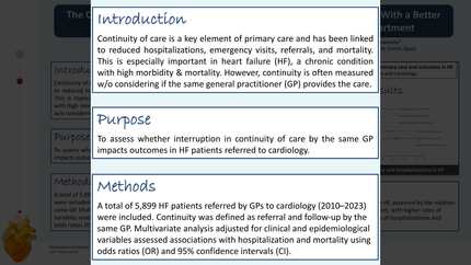 The continuity of care by the same family physician is associated with a better prognosis in heart failure patients referred to a cardiology department.