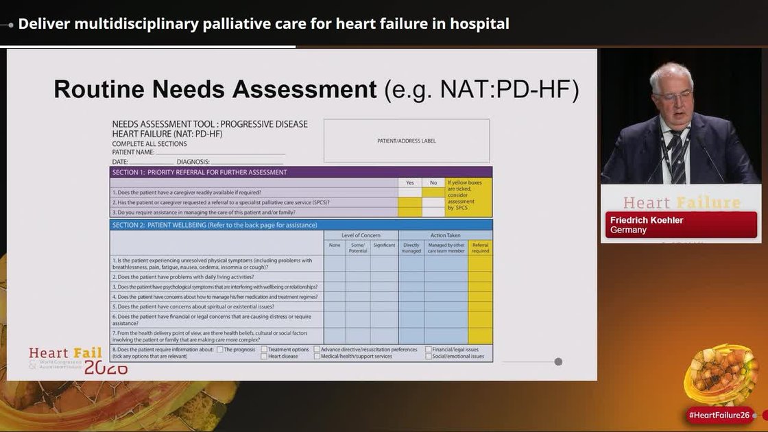 ESC 365 - Deliver multidisciplinary palliative care for heart failure ...