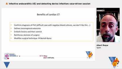 CT cases in IE and cardiac devices.