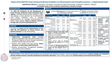 Impact of the 2023 ESC acute coronary syndromes guidelines on clinical practice and in-hospital outcomes - a registry-based study