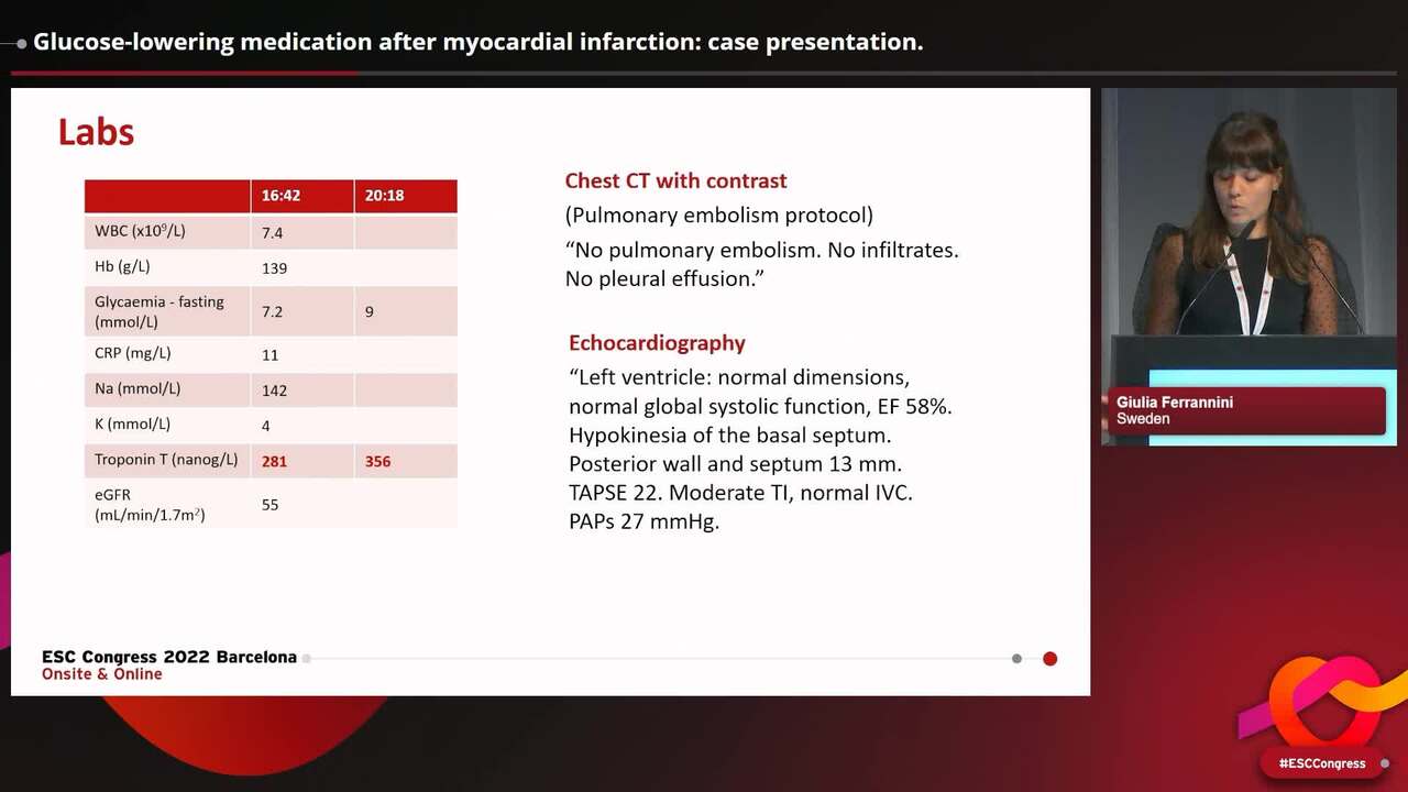 Glucose-lowering medication after myocardial infarction: case presentation.
