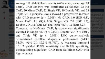 Plasma lysozyme as surrogate biomarker for detection of coronary artery disease in patients without Standard Modifiable Cardiovascular Risk Factors (SMuRFless)
