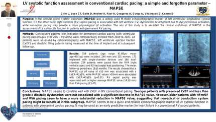 LV systolic function assessment in conventional cardiac pacing: a simple and forgotten parameter - MAPSE