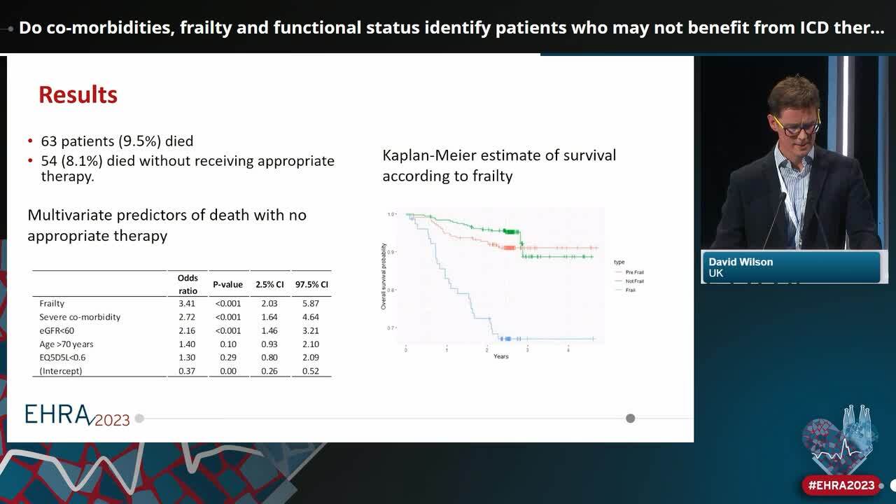 Do co-morbidities, frailty and functional status identify patients who may not benefit from ICD therapy?