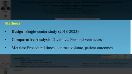 Single center experience of internal jugular vein as alternative access for implantation of a wireless pulmonary artery pressure sensor