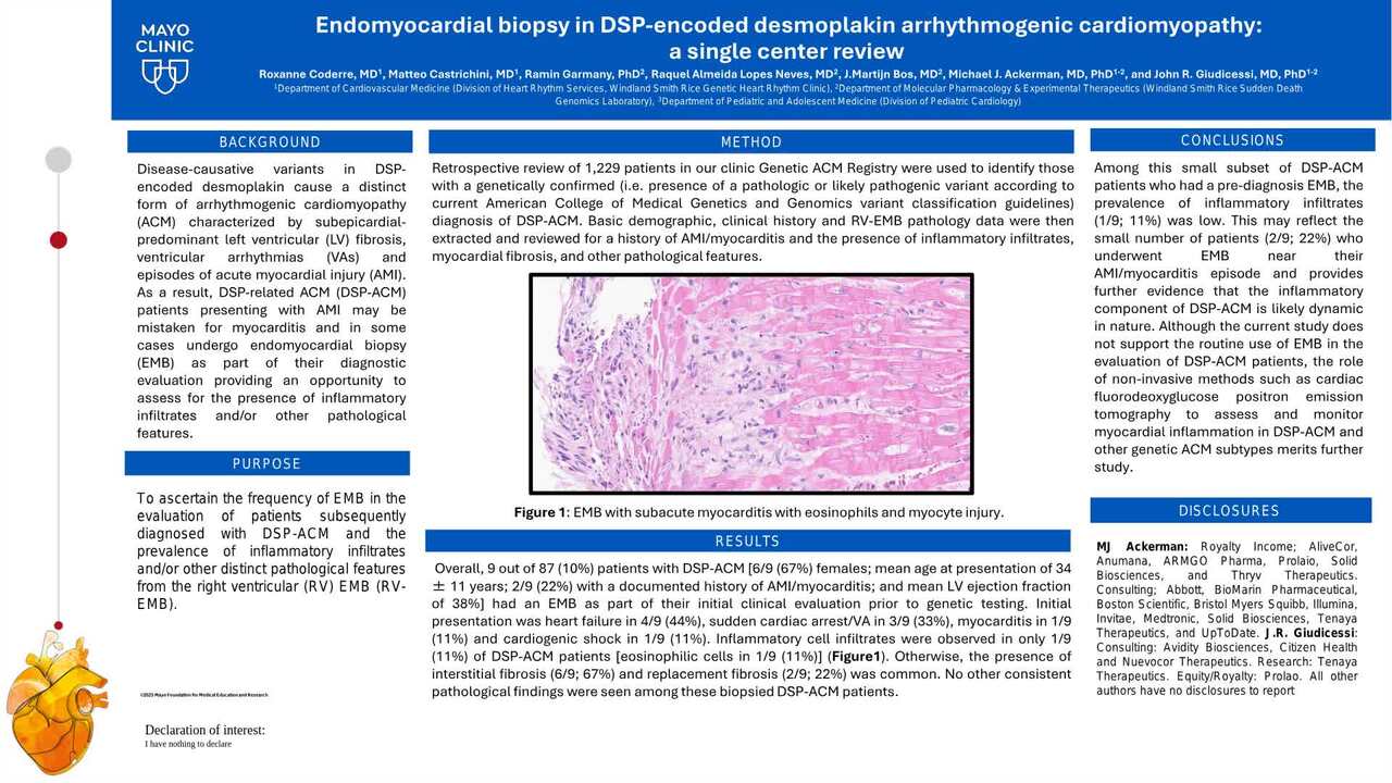 Endomyocardial biopsy in DSP-encoded desmoplakin arrhythmogenic cardiomyopathy: a single center review