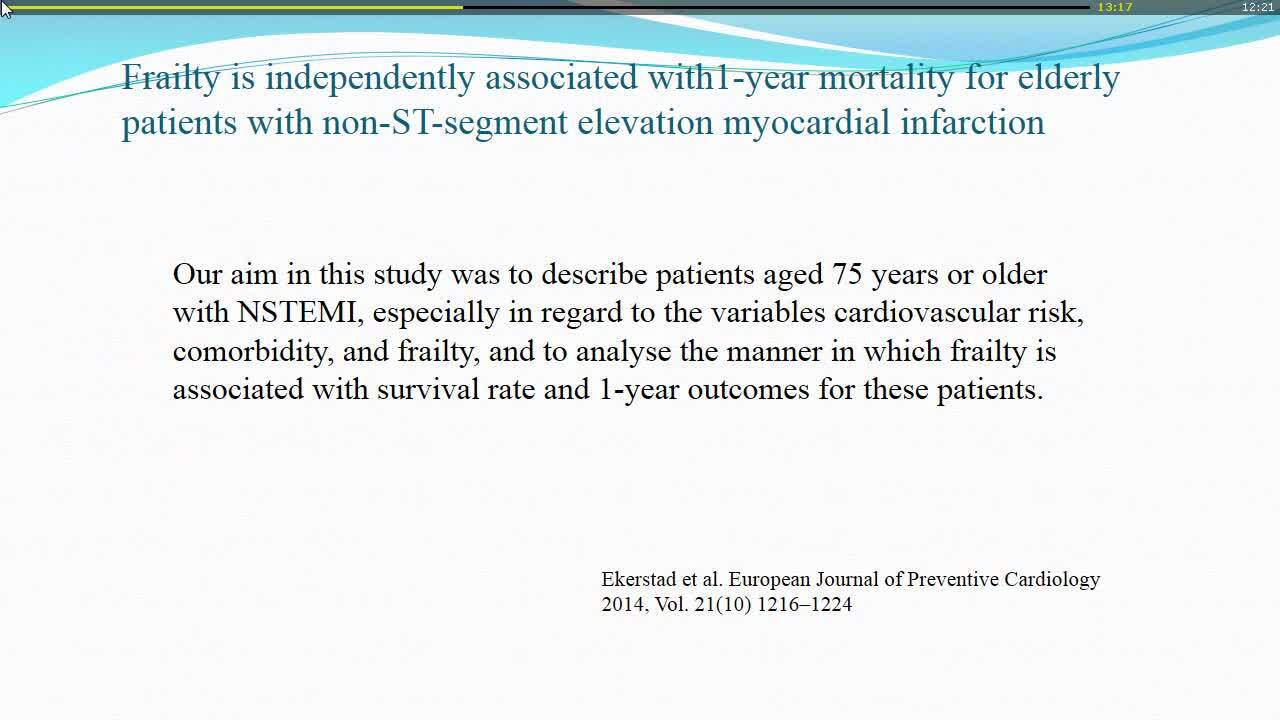 What to do in the frail patient with NSTEACS?