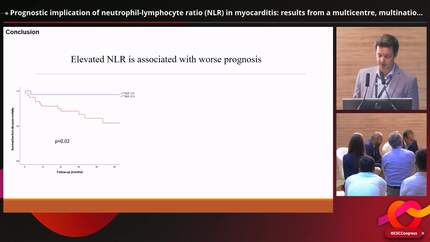 Prognostic implication of neutrophil-lymphocyte ratio (NLR) in myocarditis: results from a multicentre, multinational study.