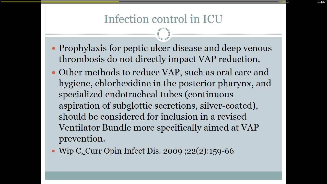 Infection control in ICCU.