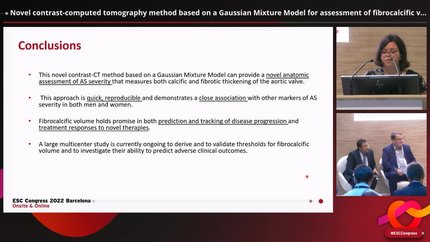 Novel contrast-computed tomography method based on a Gaussian Mixture Model for assessment of fibrocalcific volume in aortic valve stenosis.
