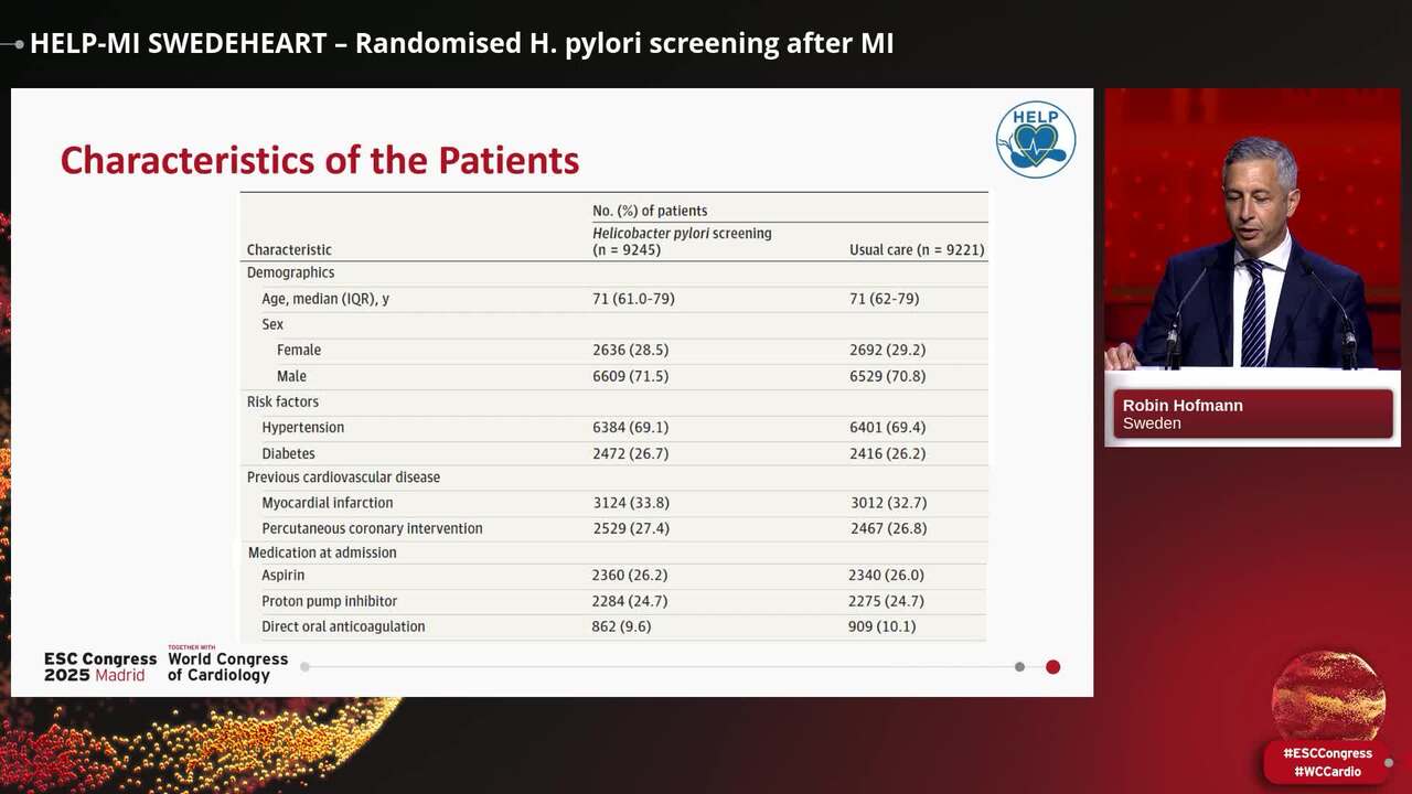 HELP-MI SWEDEHEART – Randomised H. pylori screening after MI